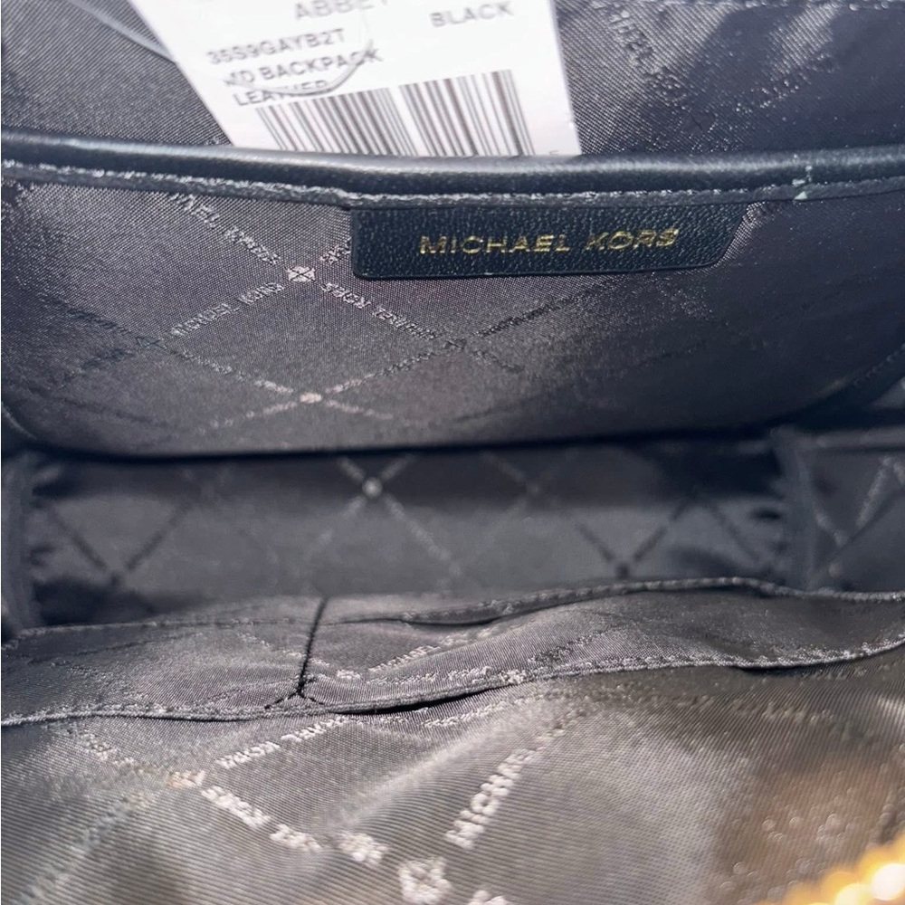 NWT Michael Kors Black Quilted Leather Backpack - Picture 3 of 4